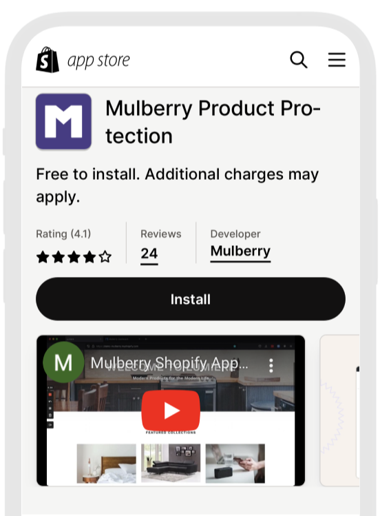Offer product protection on your ecommerce website with Mulberry Unlimited.